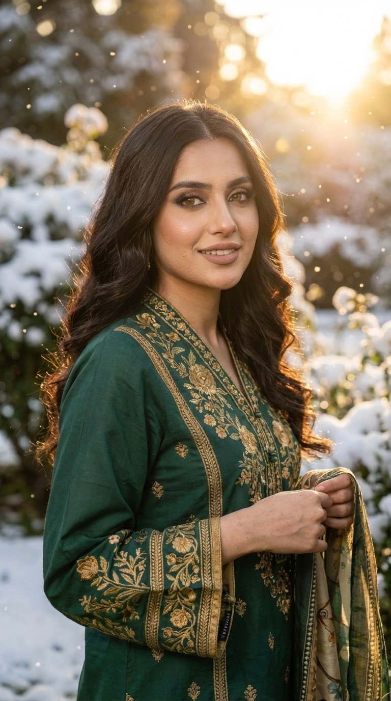 Golden Hour Snow Bokeh