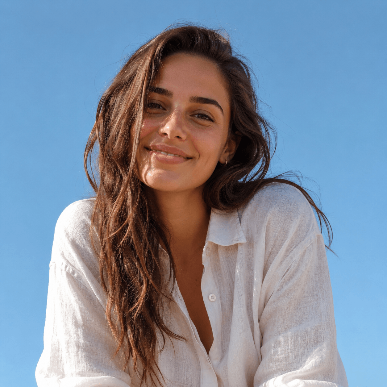 Portrait photo of the friend used as a reference for AI compositing