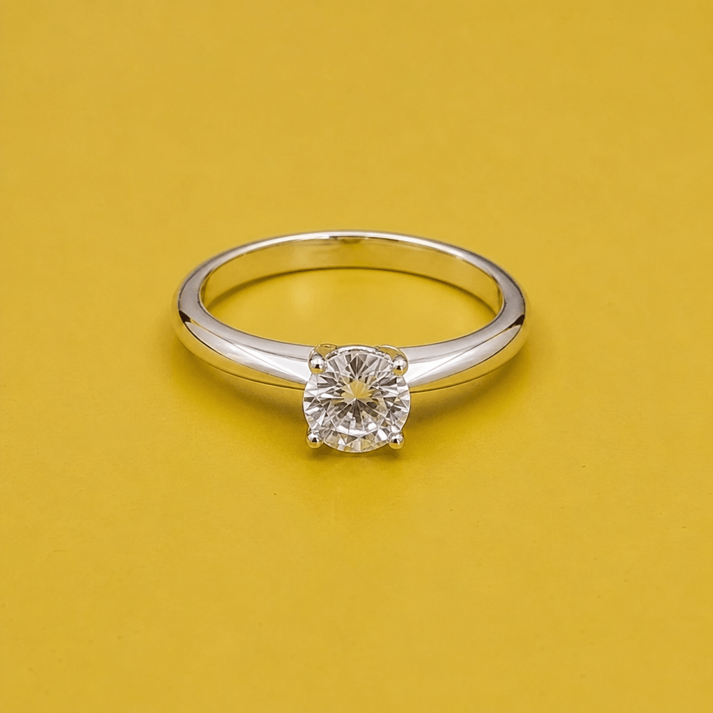 Ring-Produktfoto mit farbigem Hintergrund vor der Schmuck Retusche