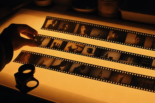 Contact sheet of photographs with cast shadows, the kind the AI Shadow Remover is built to lift
