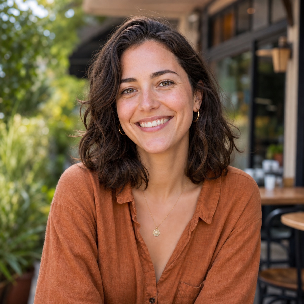 AI-edited portrait with naturally opened eyes